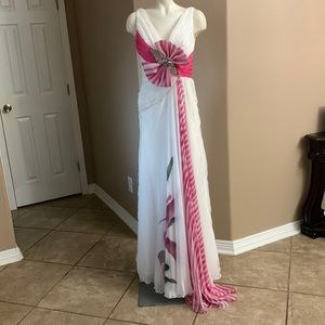 Vintage white and pink dress